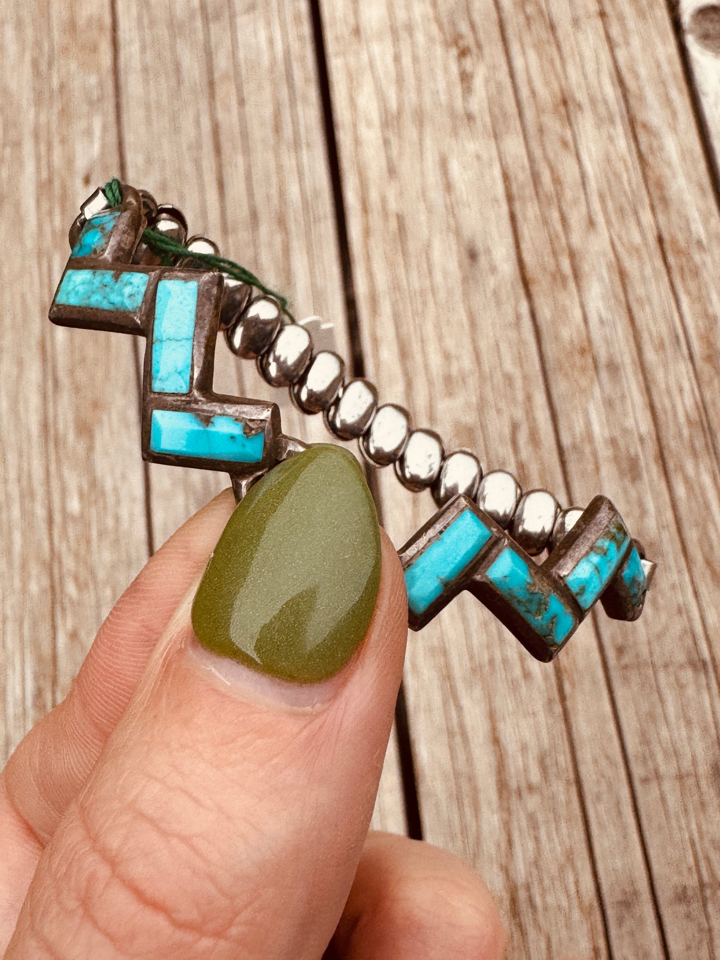 Vintage Sterling Silver Turquoise Watch Band