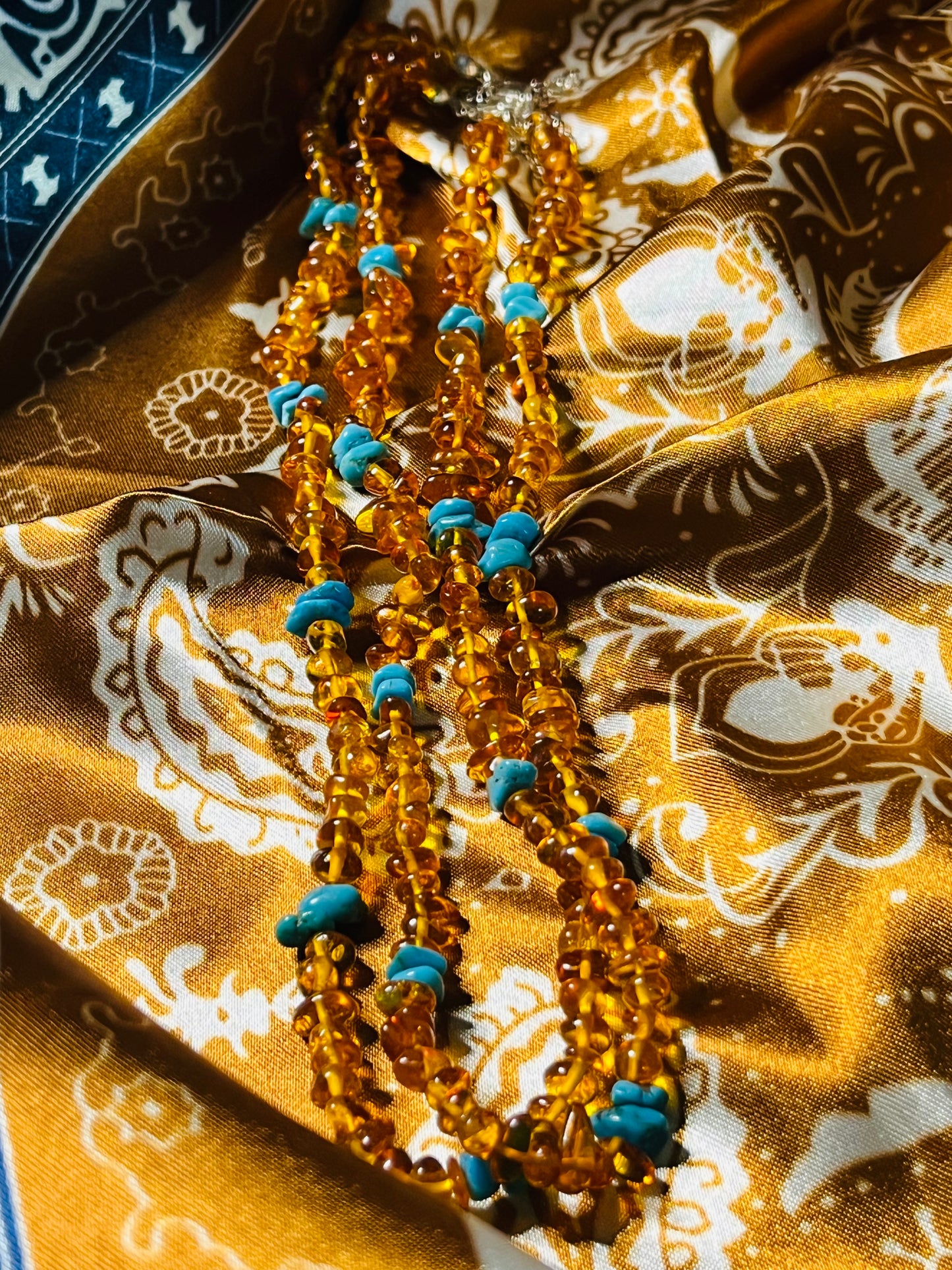 Amber + Turquoise Necklaces (set of 2)