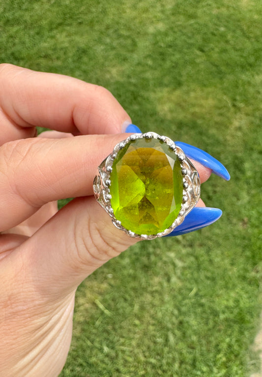 Sterling Silver Green Peridot Ring