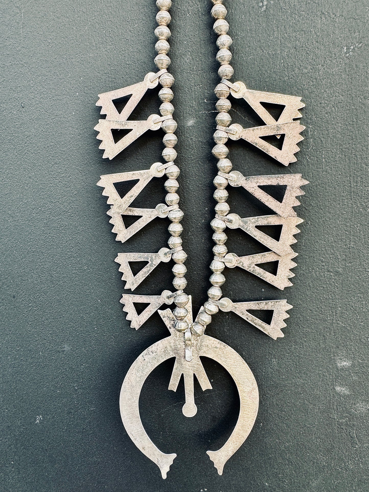 AMAZING Vintage Sterling Silver Heavy Genuine Navajo Squash Blossom