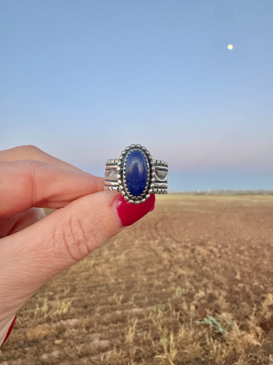 Vintage Sterling Silver Blue Lapis Ring