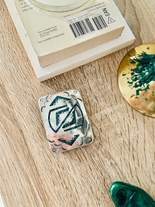 Vintage Sterling and Turquoise Belt Buckle