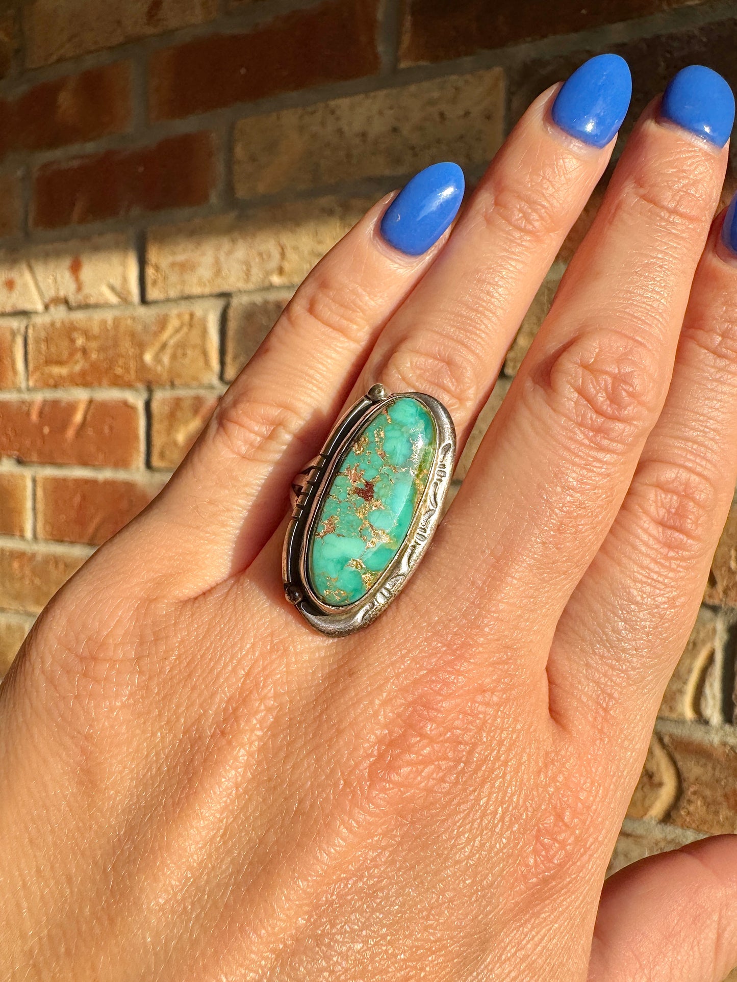 Vintage Sterling Silver Kingmans Turquoise Ring