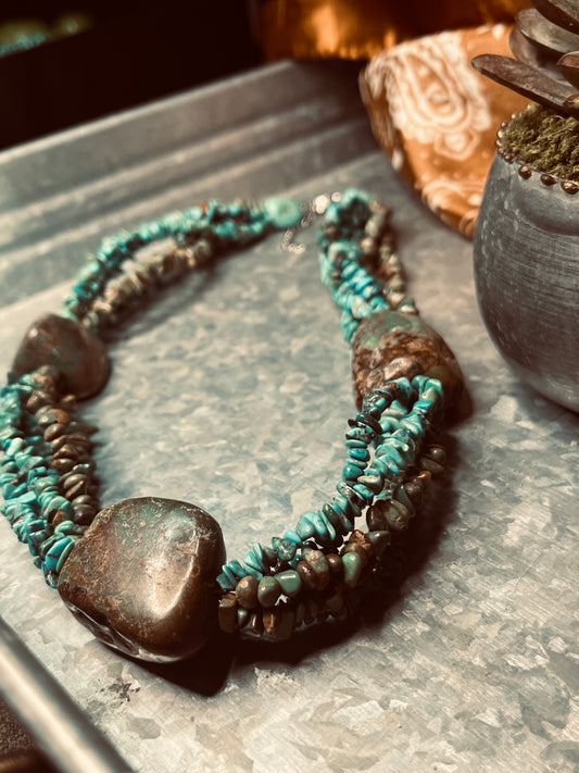 Chunky Turquoise Bead Necklace