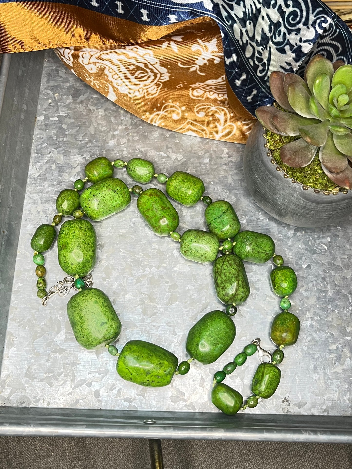 Chunky Green Bead Statement Necklace