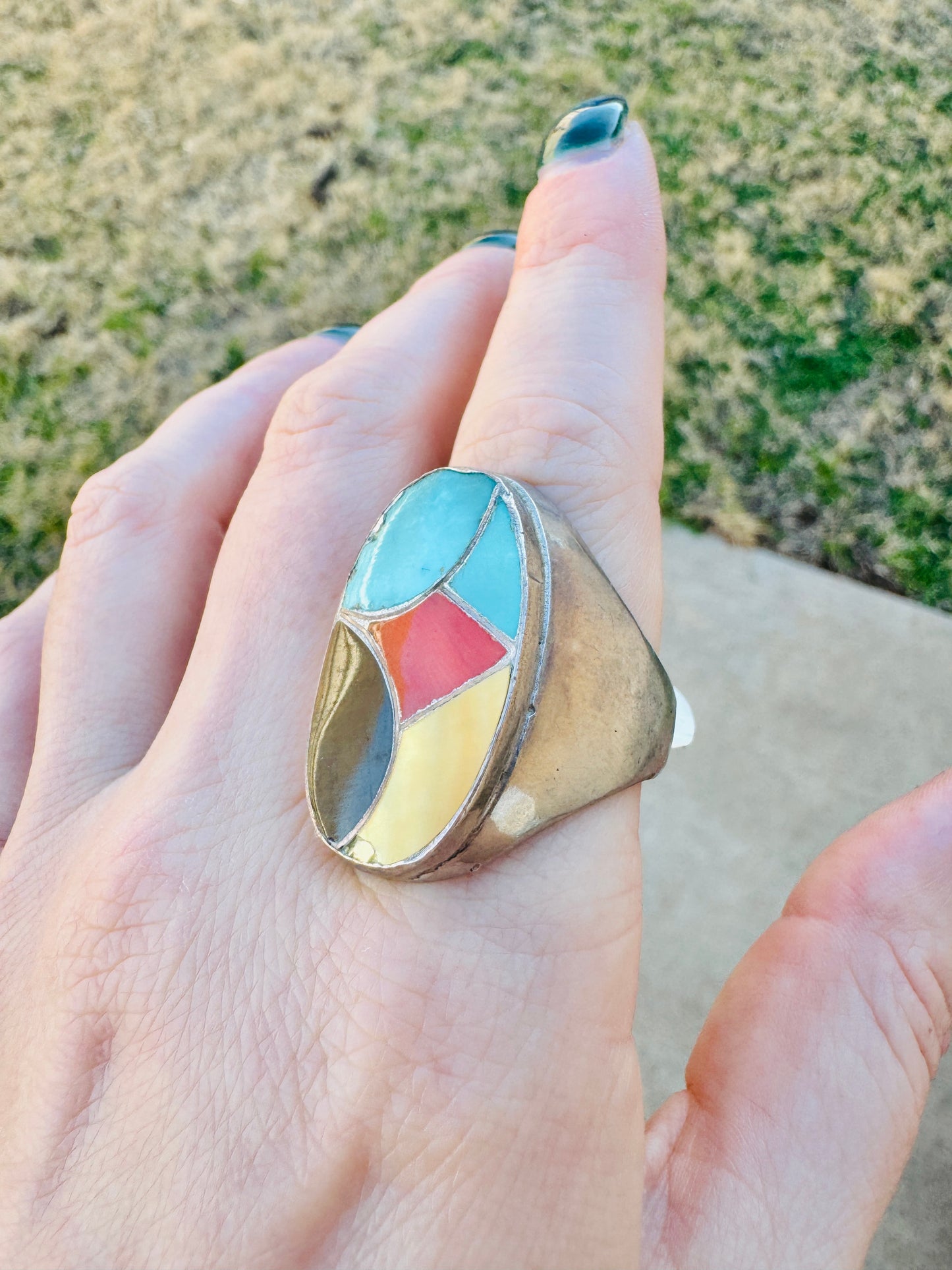 Vintage Sterling Silver Multi-Stone Ring