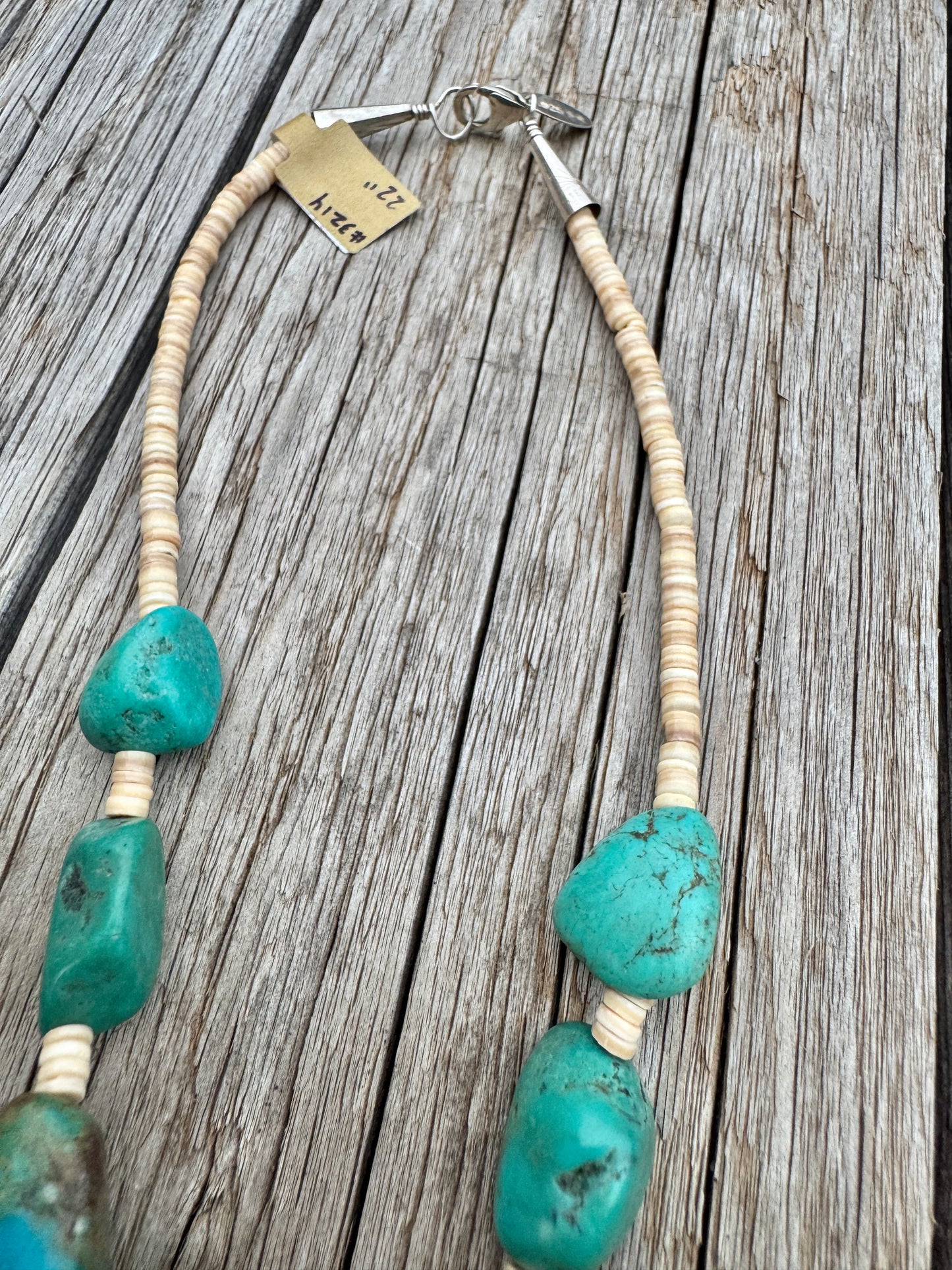Sterling Turquoise and Heishi Necklace