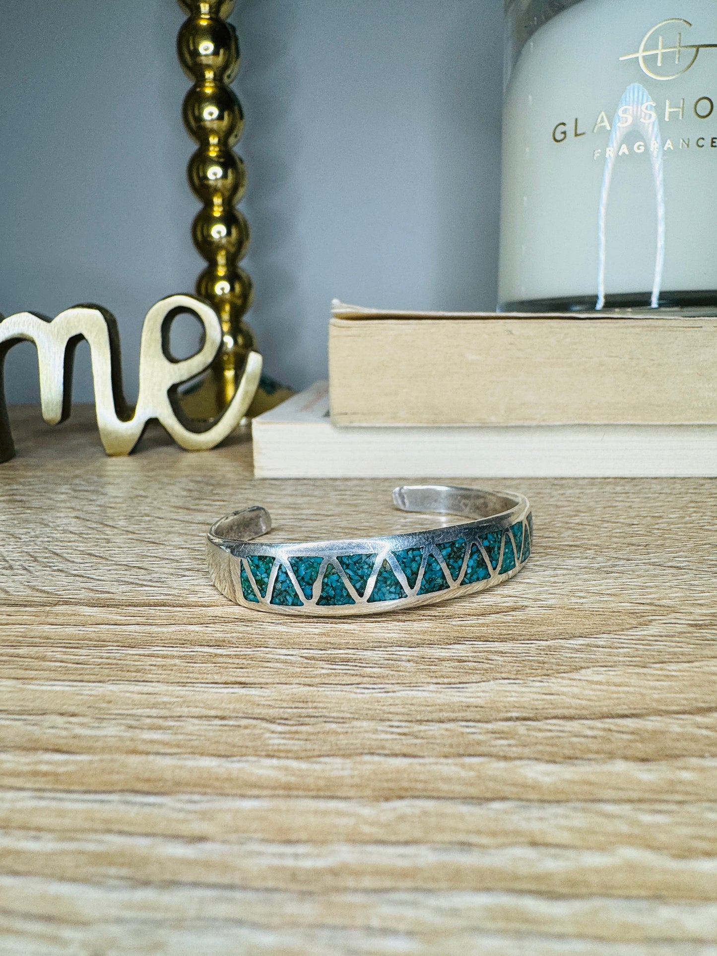 Vintage Sterling Silver Turquoise Cuff Bracelet
