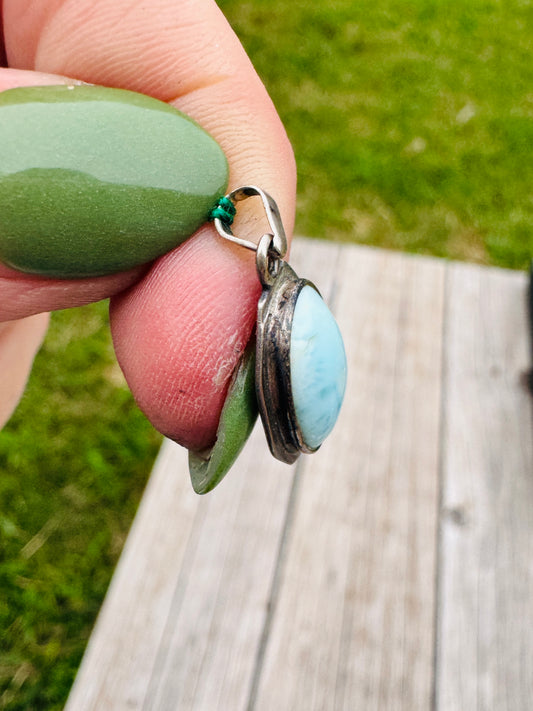 Vintage Sterling Turquoise Charm Pendant