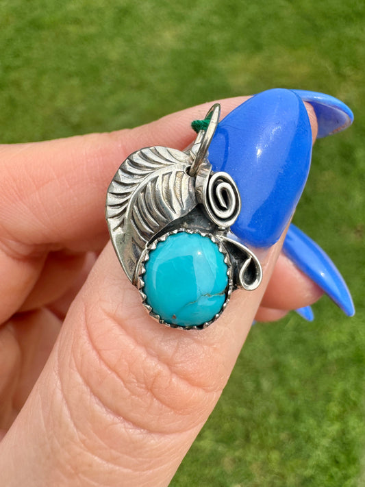 Sterling Silver Turquoise Charm Pendant