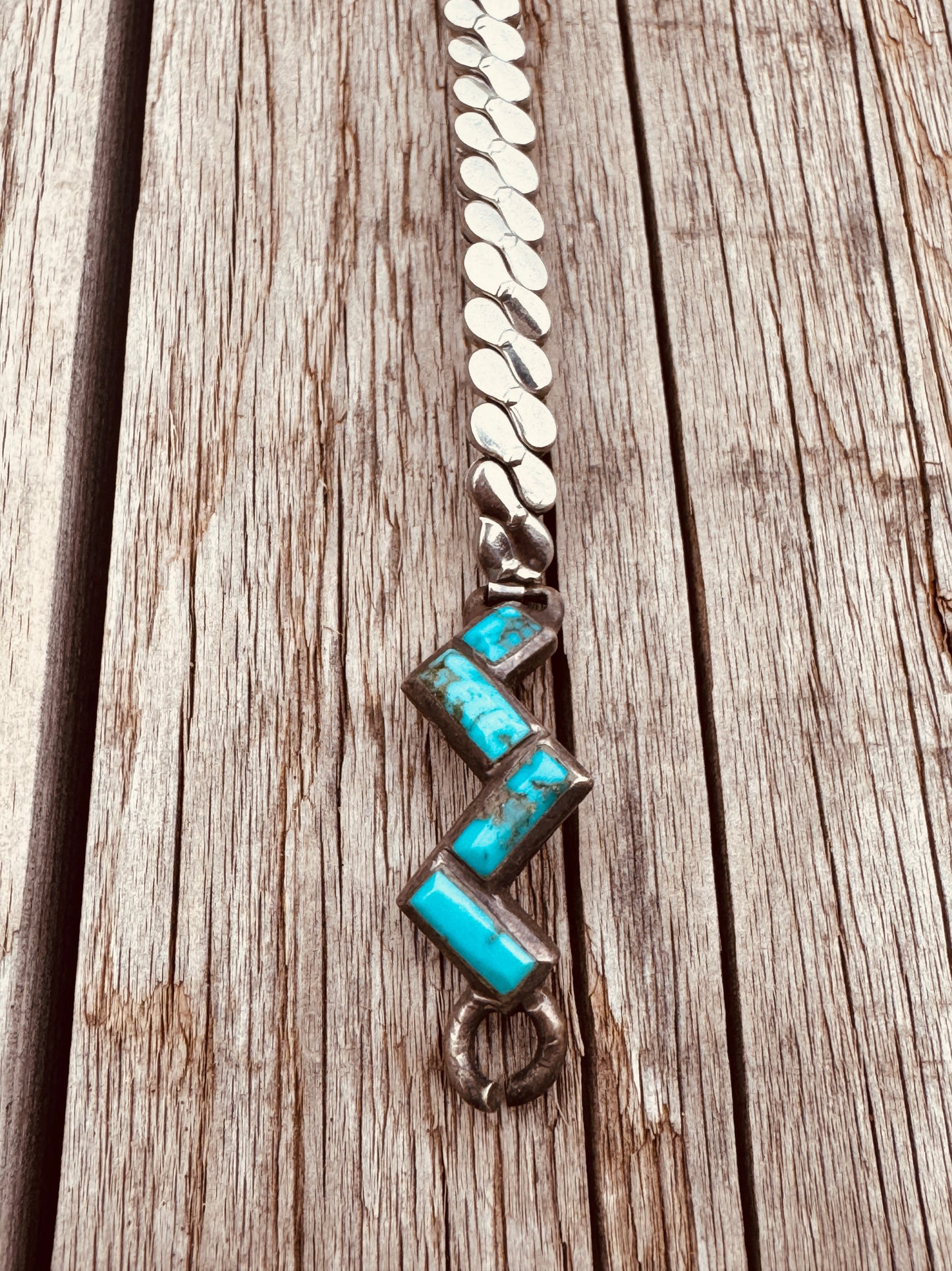 Vintage Sterling Silver Turquoise Watch Band