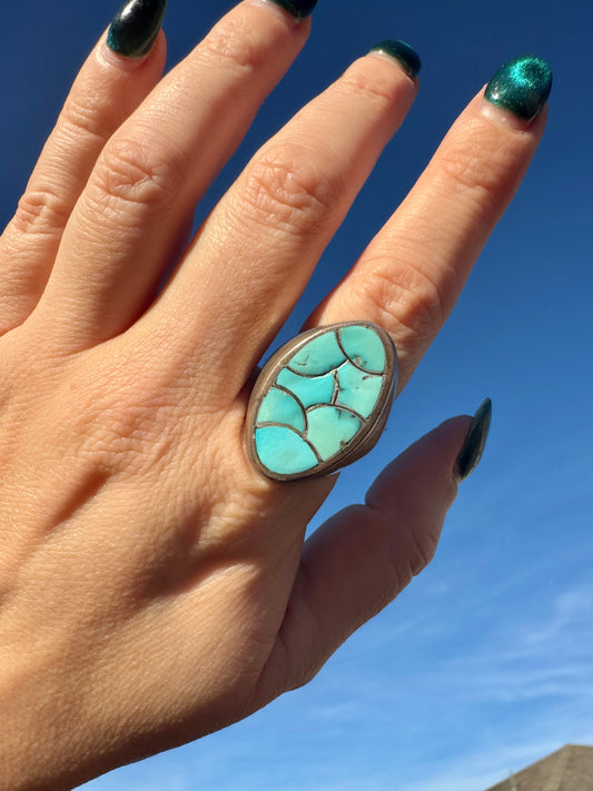 Vintage Sterling Silver Turquoise Ring