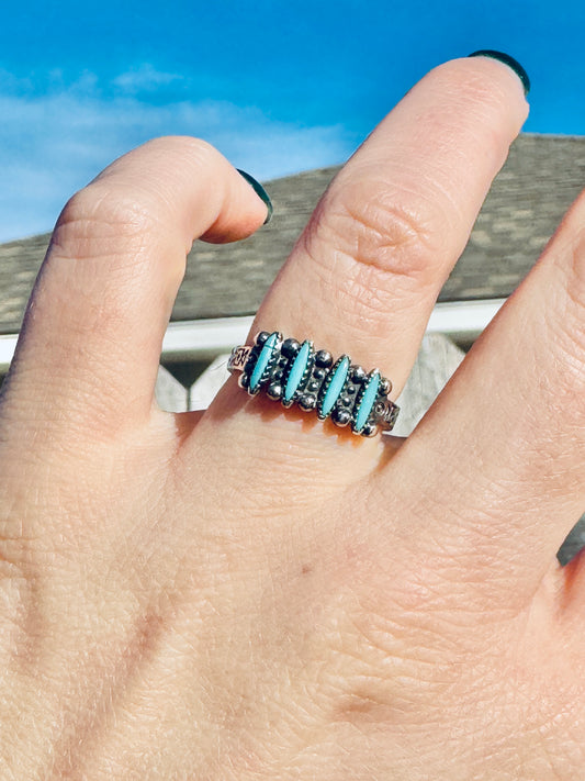 Sterling Silver Zuni Native Turquoise Ring