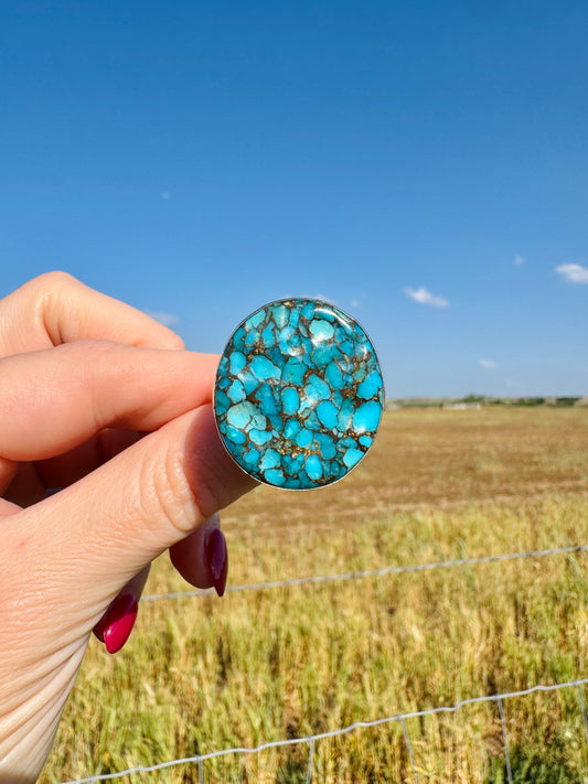 Large Sterling Silver Turquoise Ring