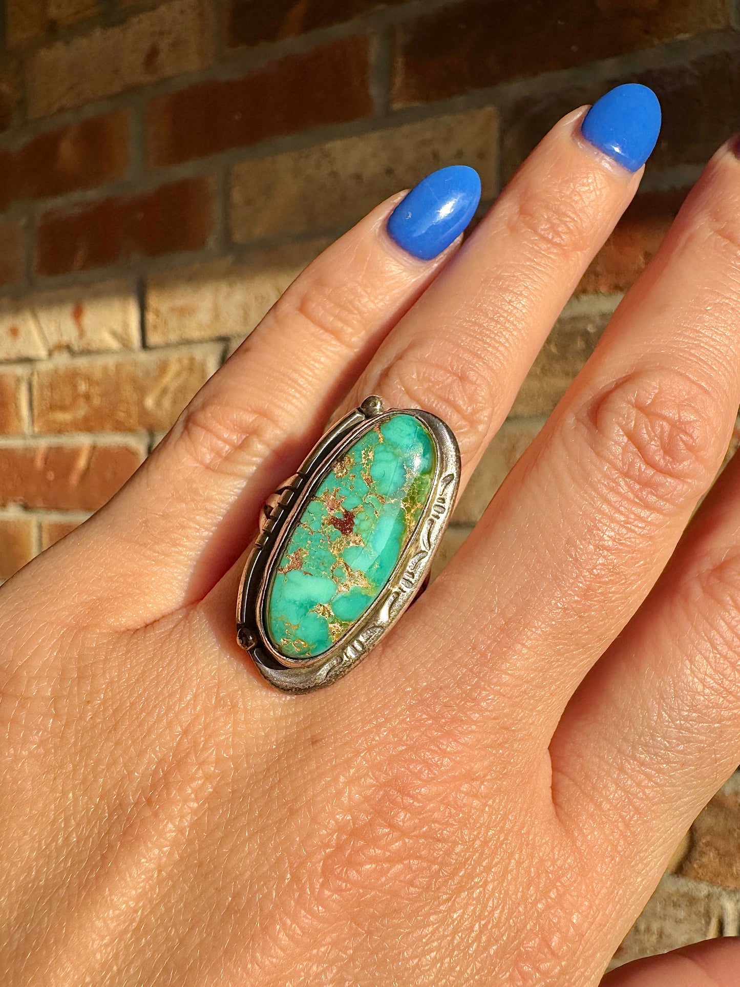 Vintage Sterling Silver Kingmans Turquoise Ring