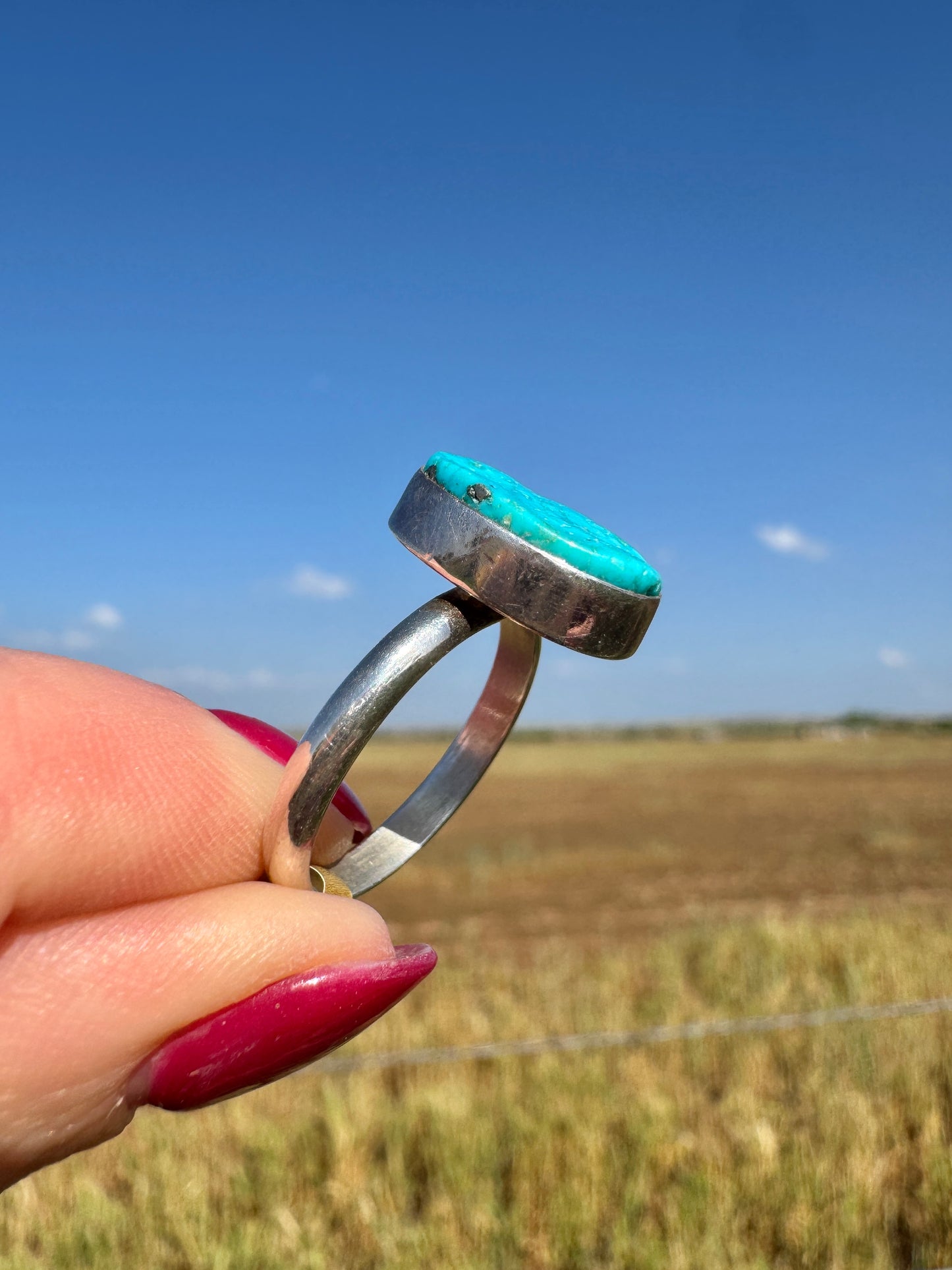 Sterling Silver Oval Turquoise Ring