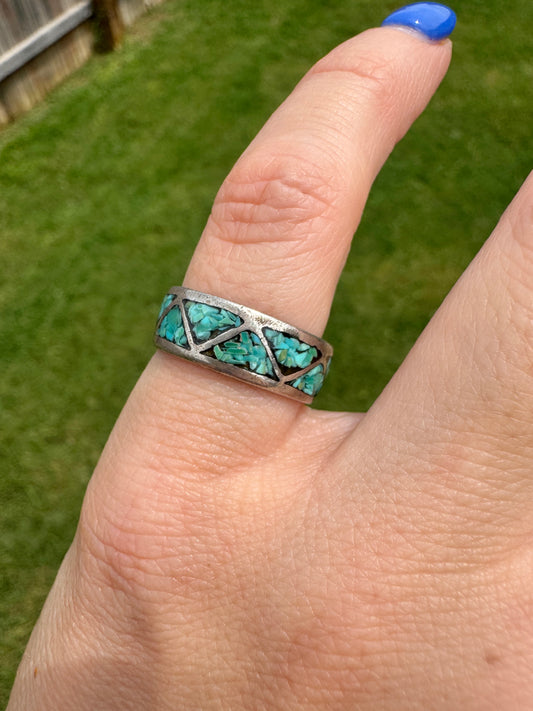Vintage Sterling Silver Native American Turquoise Ring