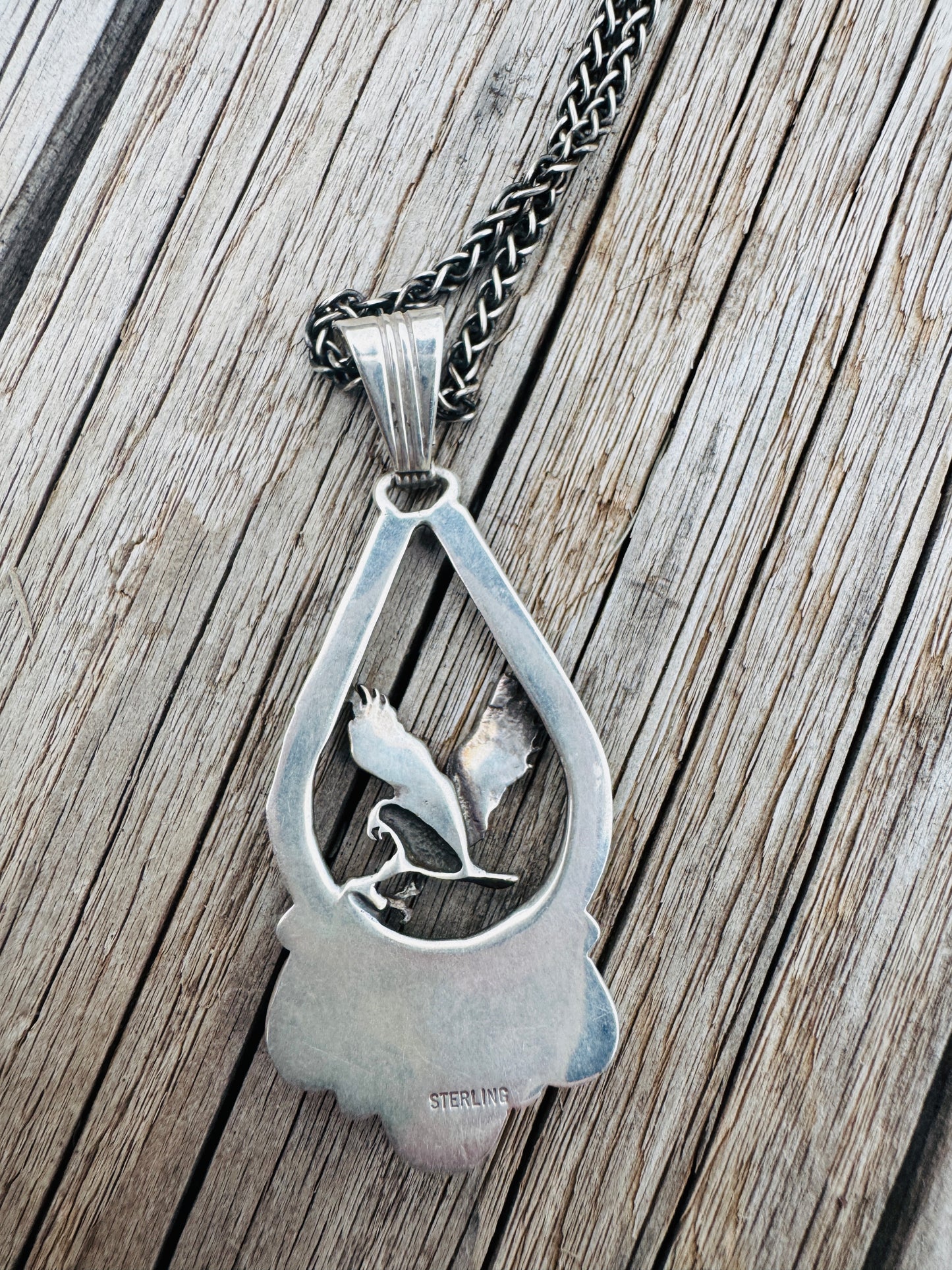 Sterling Silver Turquoise Eagle Necklace