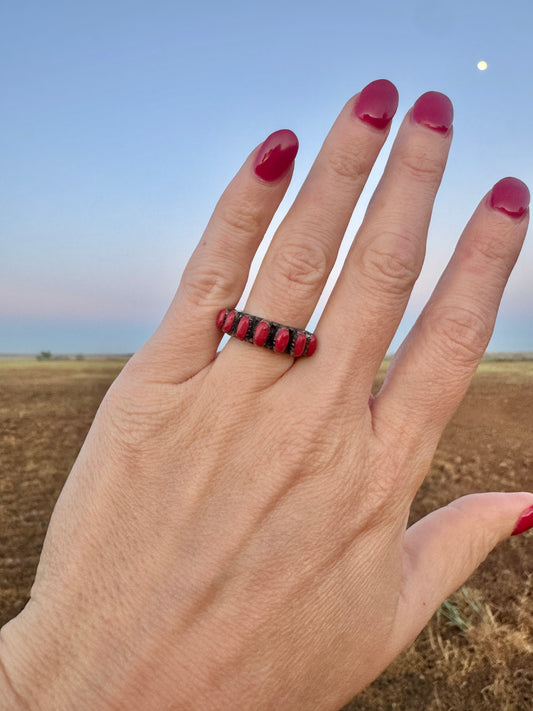 Vintage Sterling Coral Ring