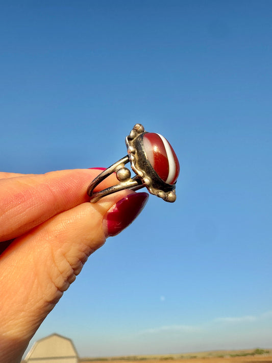 Sterling Silver Red Agate Ring