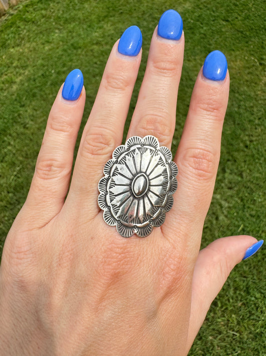 Sterling Silver Concho Ring