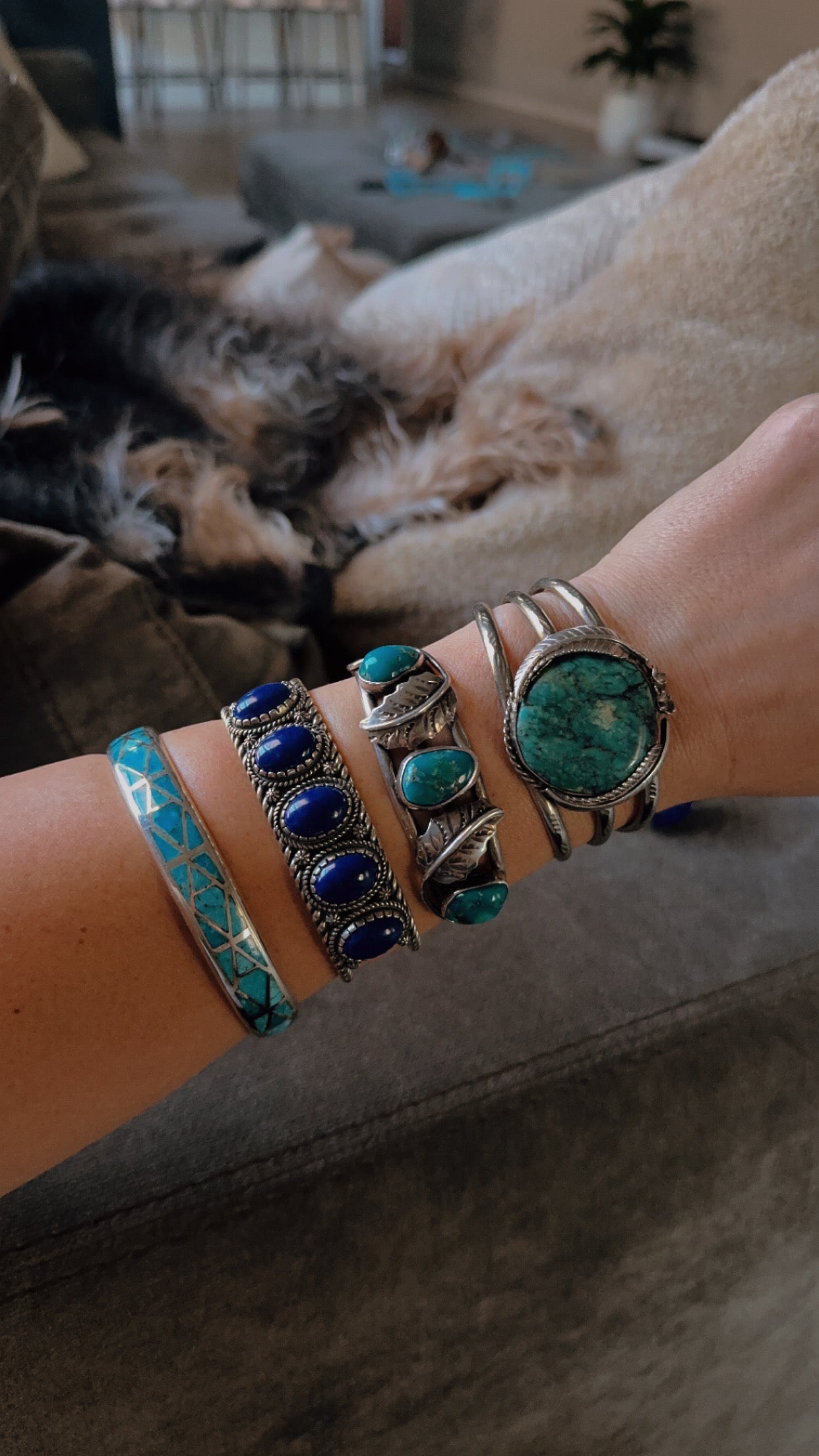 Vintage Sterling Silver Turquoise Cuff Bracelet