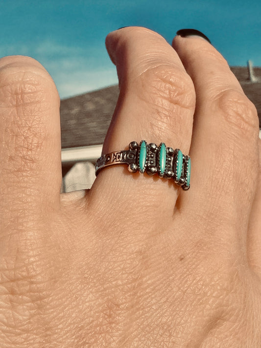 Sterling Silver Zuni Native Turquoise Ring