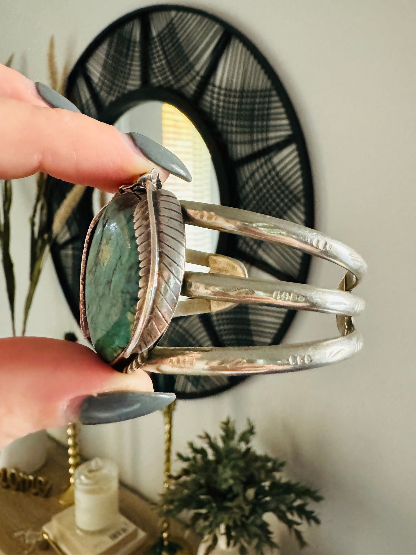 Vintage Sterling Silver Turquoise Cuff Bracelet