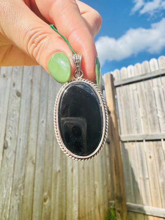 Sterling Black Onyx Pendant