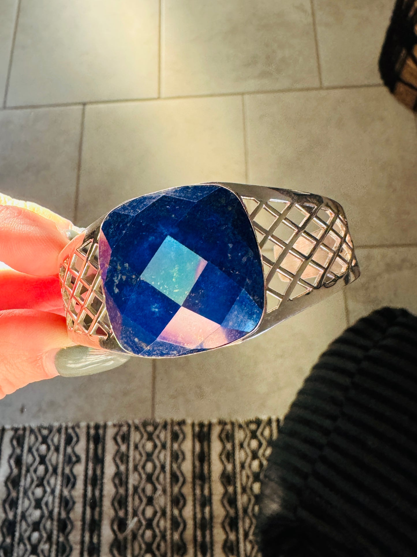 Sterling Silver Blue Lapis Cuff Bracelet