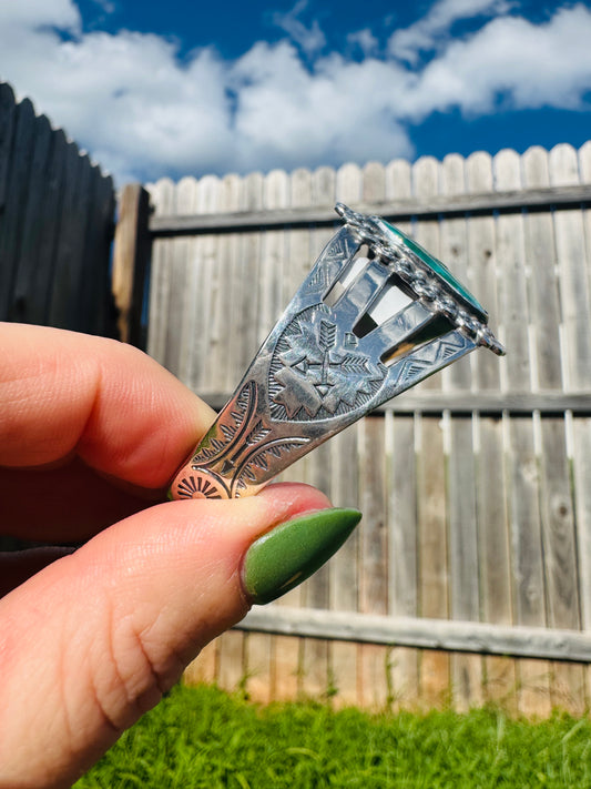 Vintage Sterling Silver Turquoise Cuff Bracelet