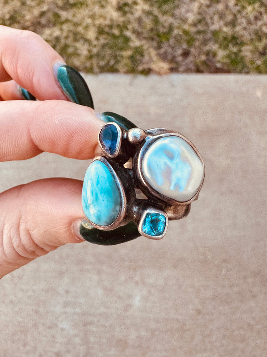 Sterling Silver Multi-Stone Ring