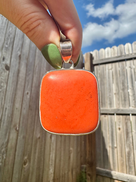 Sterling Silver Dyed Howlite Pendant