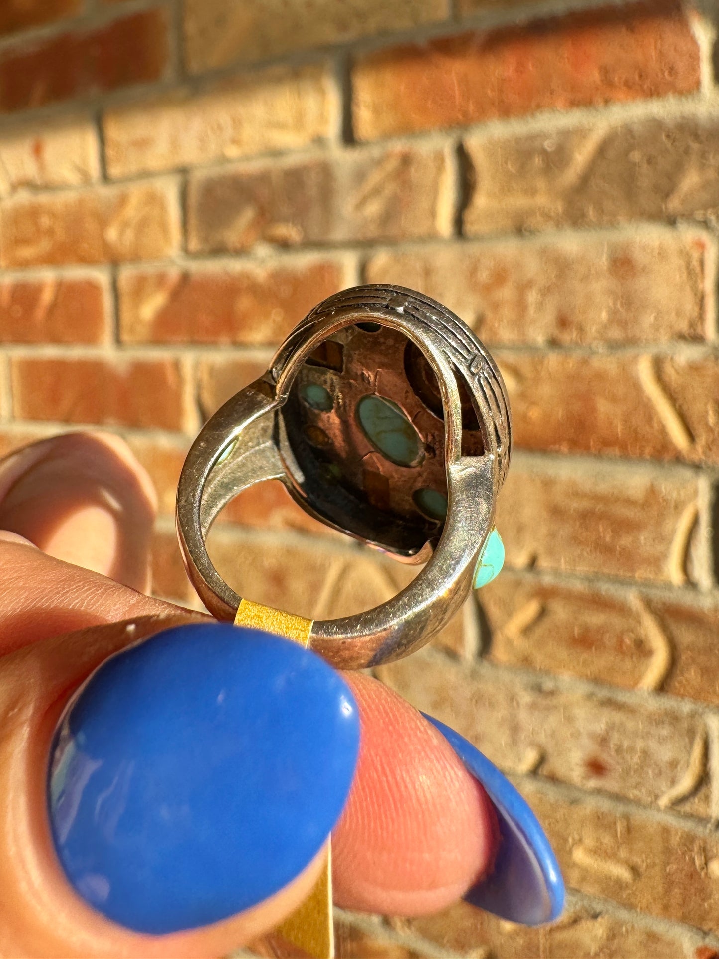 Sterling Silver Turquoise and Tigers Eye Ring