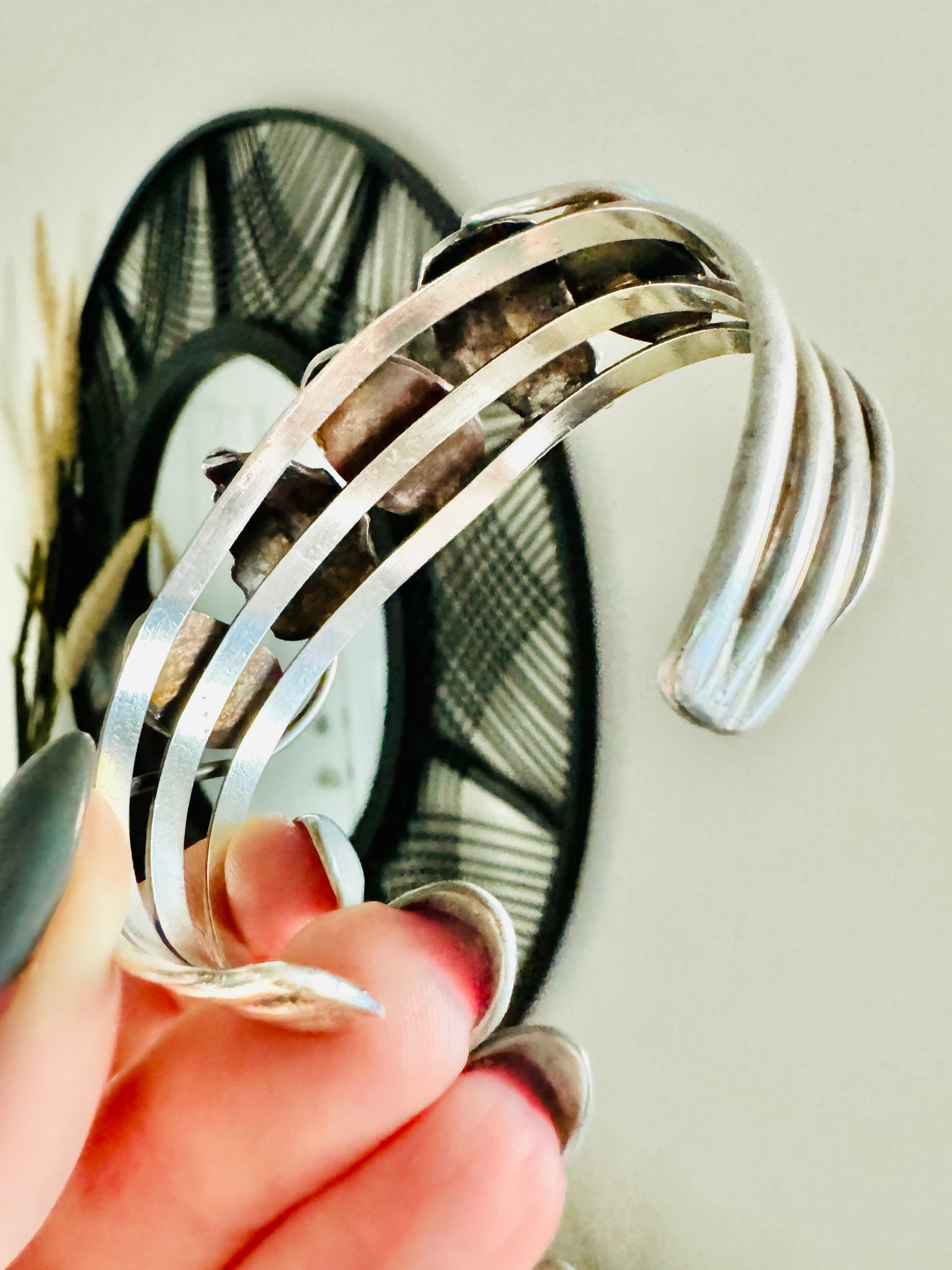 Vintage Sterling Silver Turquoise Cuff Bracelet
