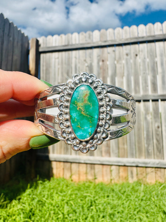 Vintage Sterling Silver Turquoise Cuff Bracelet
