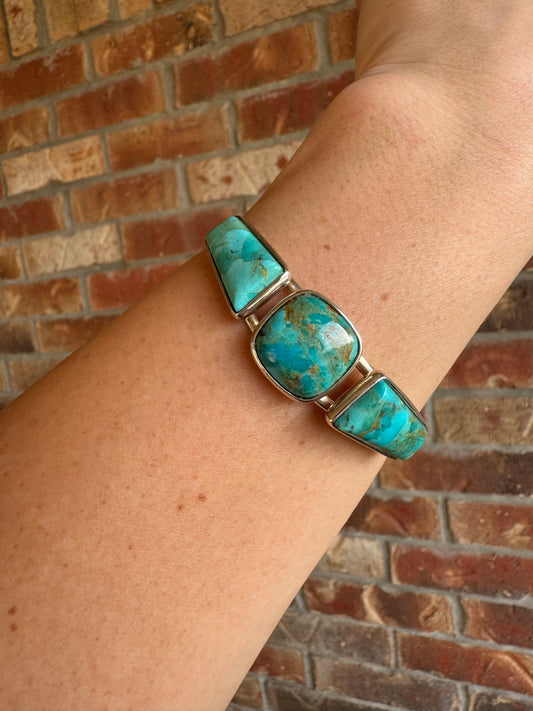 Estate Sterling Silver Turquoise Bracelet Cuff