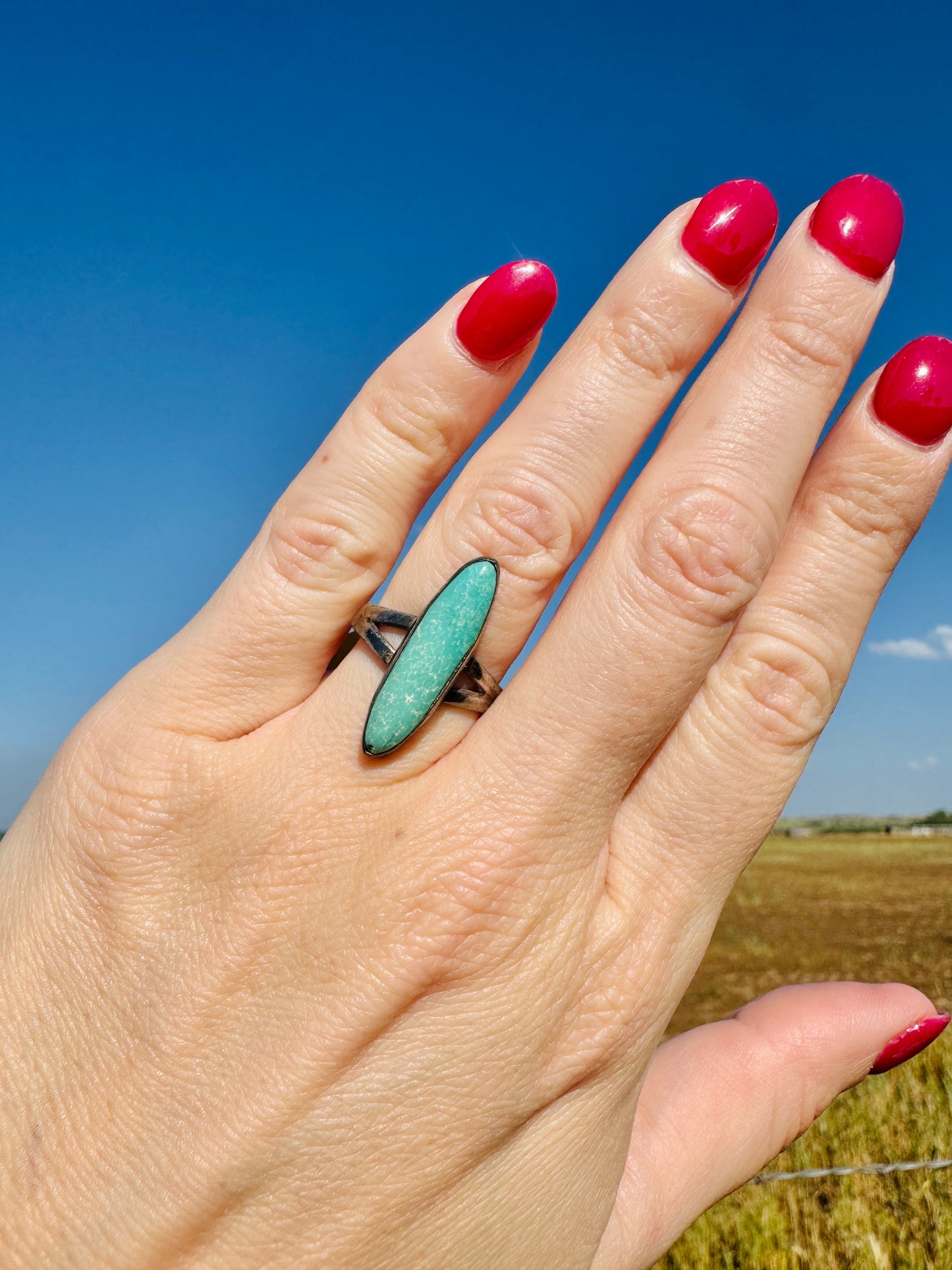 Vintage Sterling Silver Turquoise Ring