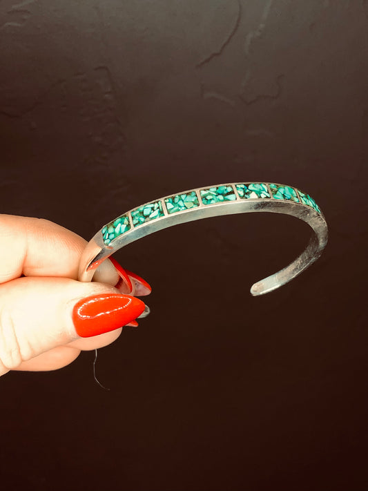Vintage Sterling Turquoise Cuff Bracelet