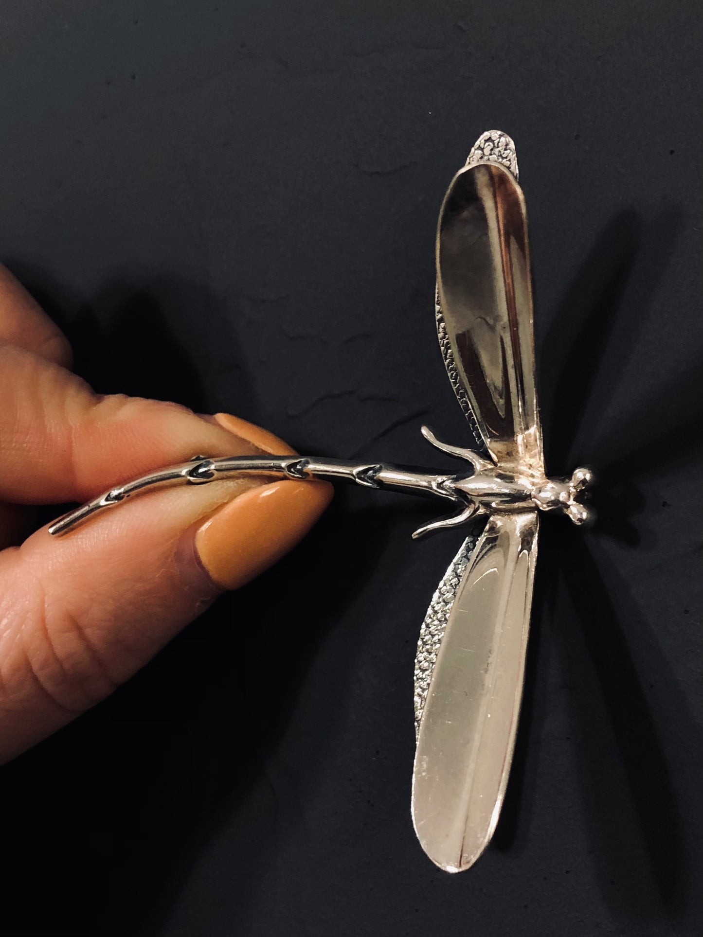 Large Sterling Dragon fly Pin/Brooch