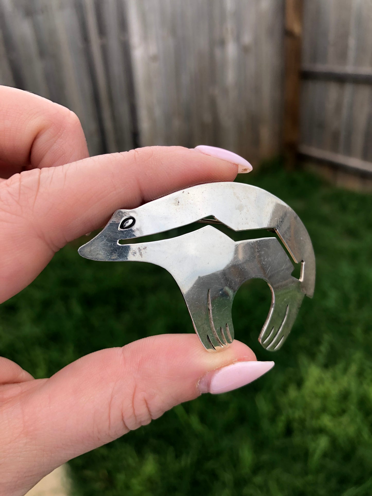 Sterling Hopi Bear Brooch/Pin