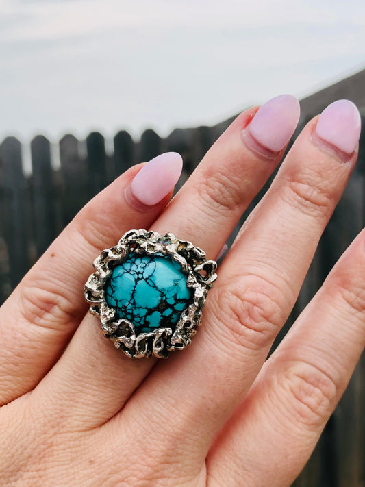 Sterling Turquoise Nest Ring