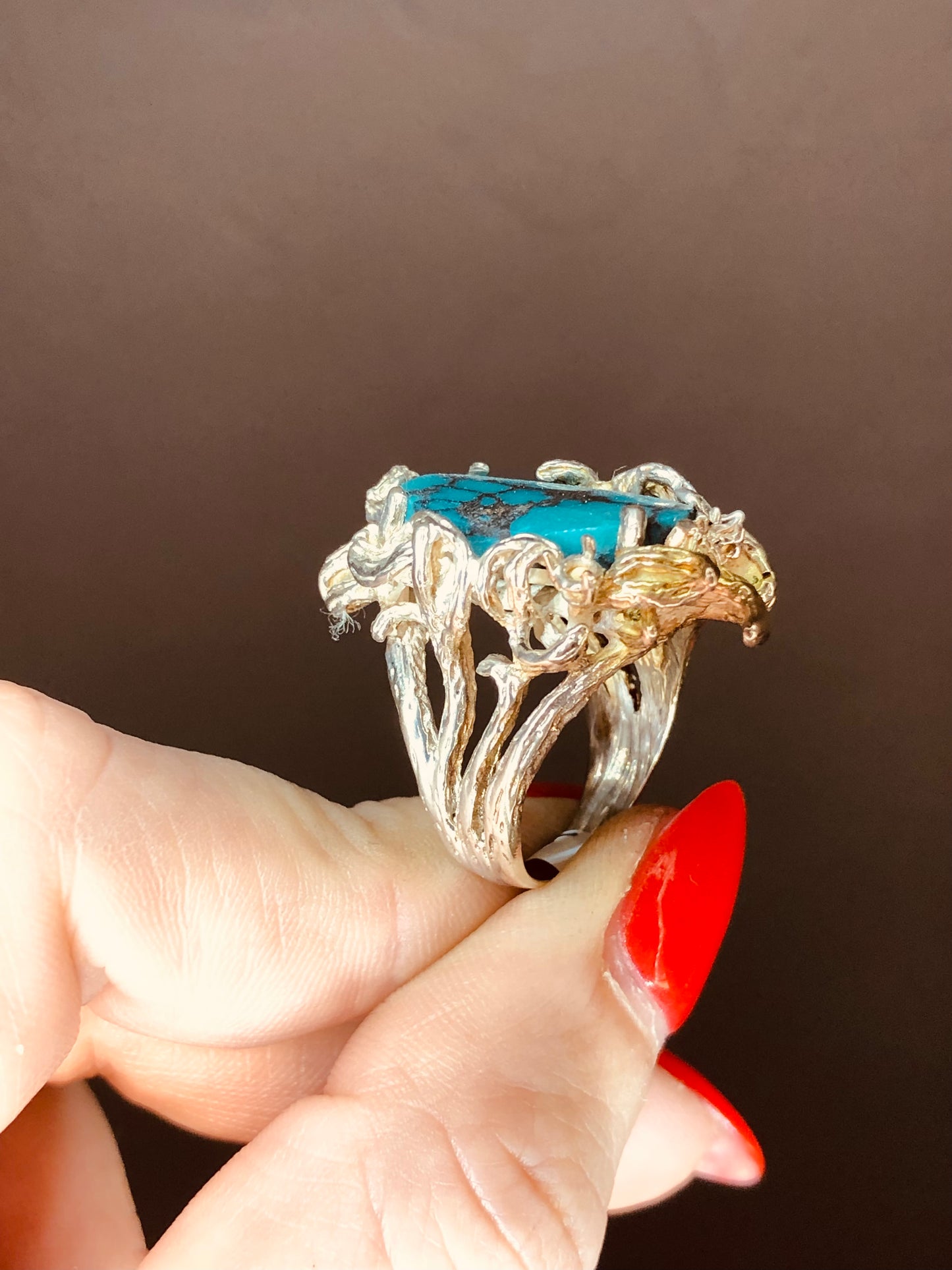 Sterling Turquoise Nest Ring