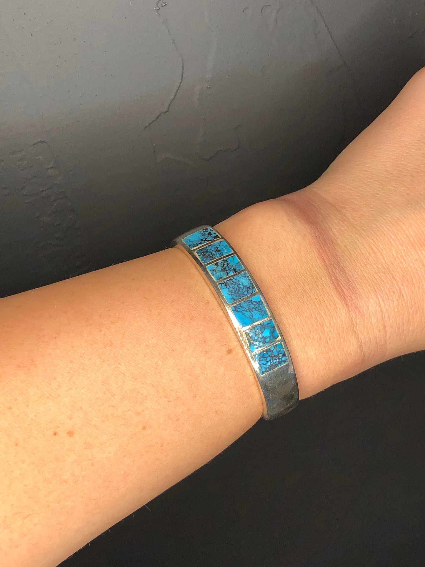 Solid Sterling Turquoise Cuff Bracelet