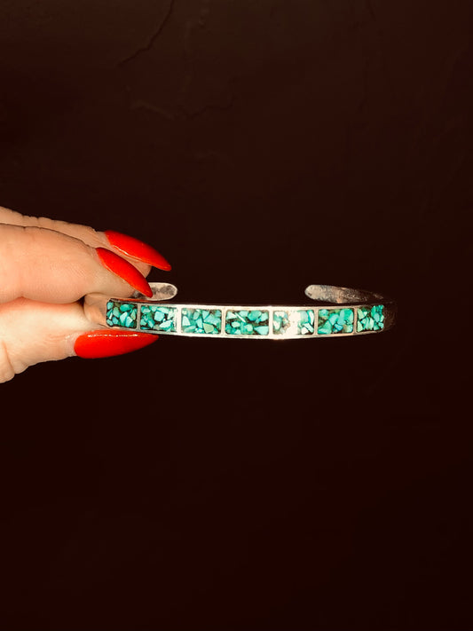 Vintage Sterling Turquoise Cuff Bracelet