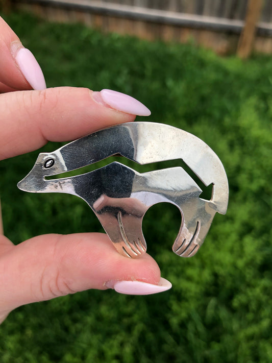 Sterling Hopi Bear Brooch/Pin