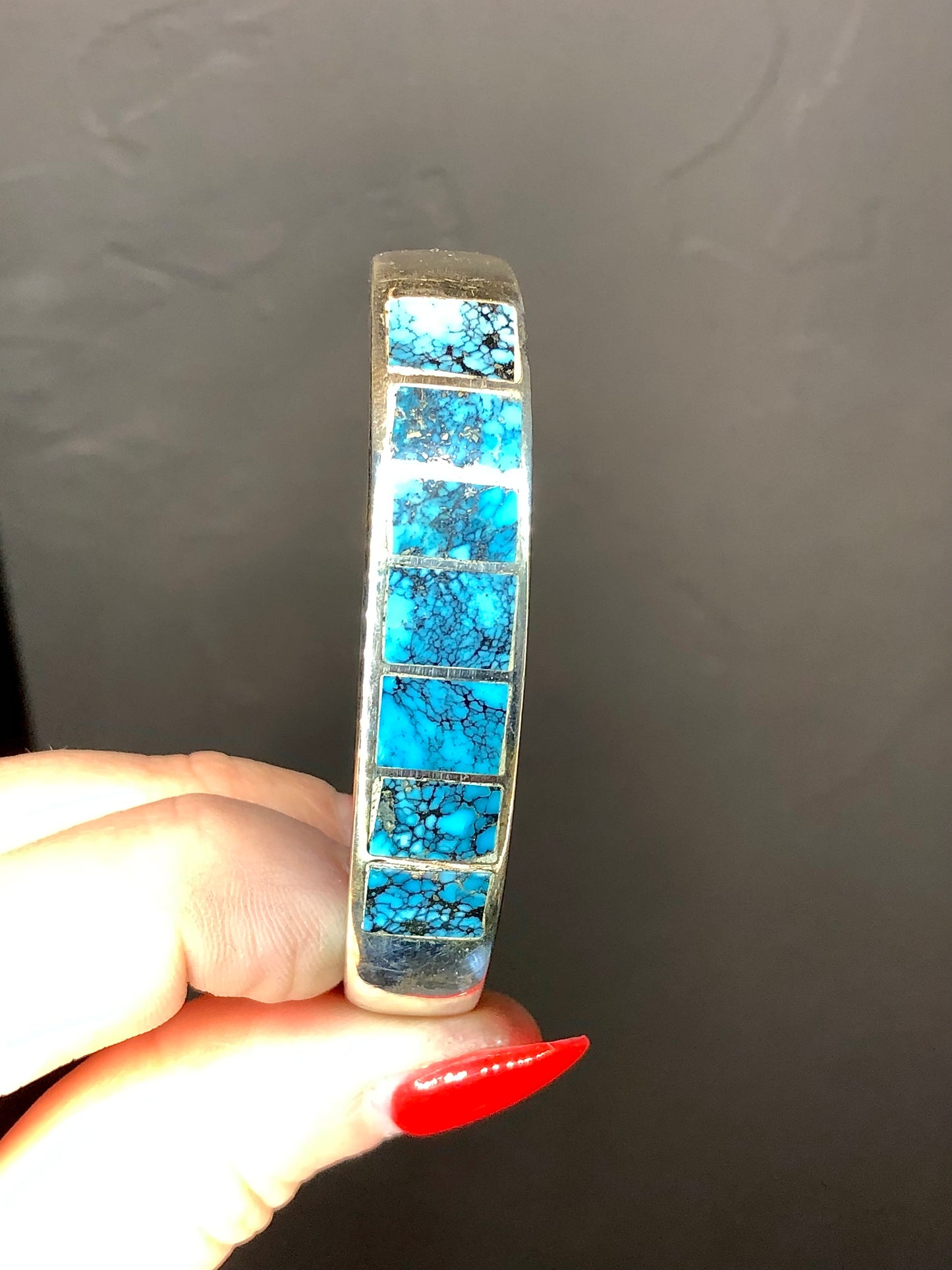 Solid Sterling Turquoise Cuff Bracelet