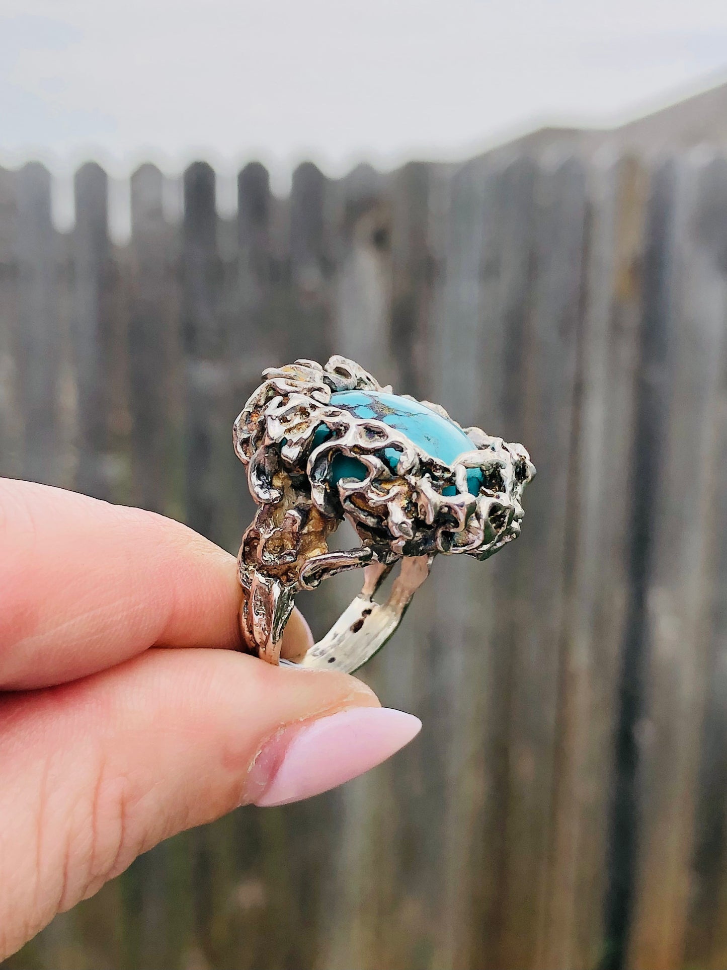 Sterling Turquoise Nest Ring