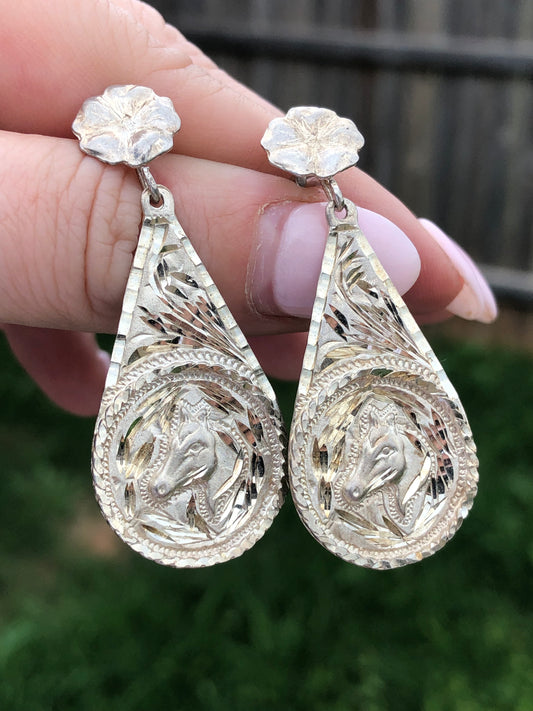 Sterling Silver Montana Horse Earrings