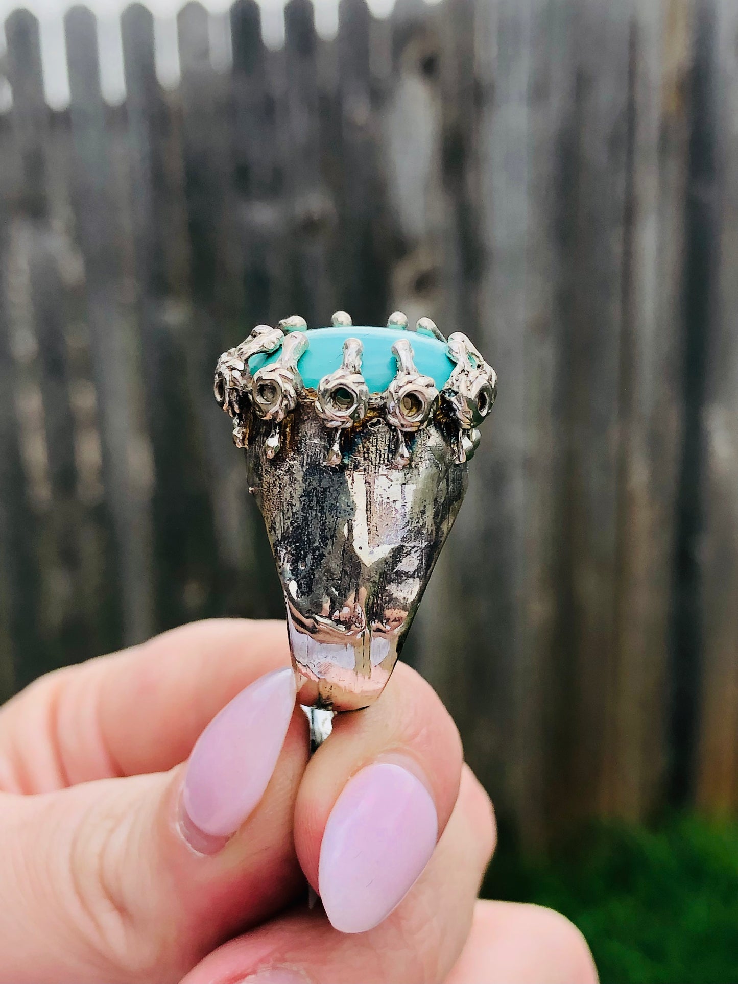 Sterling Turquoise Nest Ring